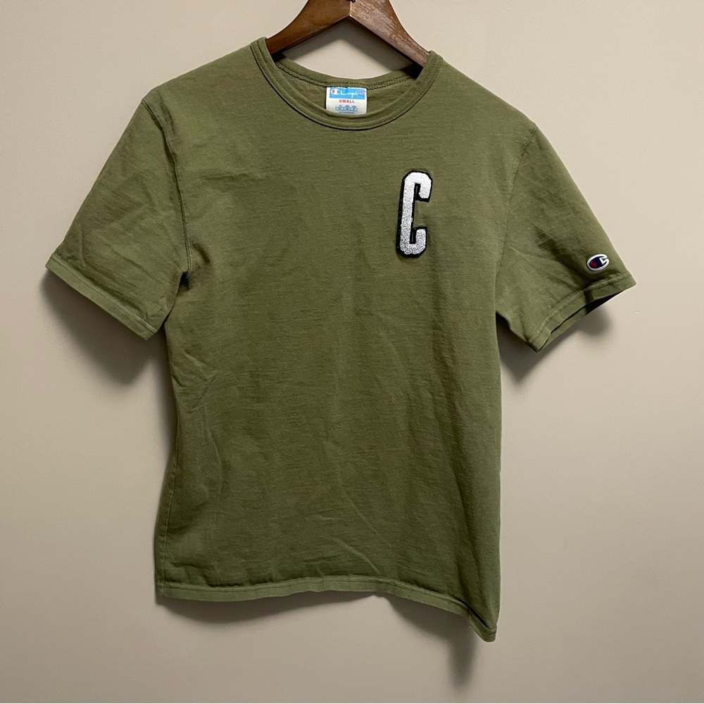 Champion Vintage Army Green C Logo T-Shirt Men’s Small